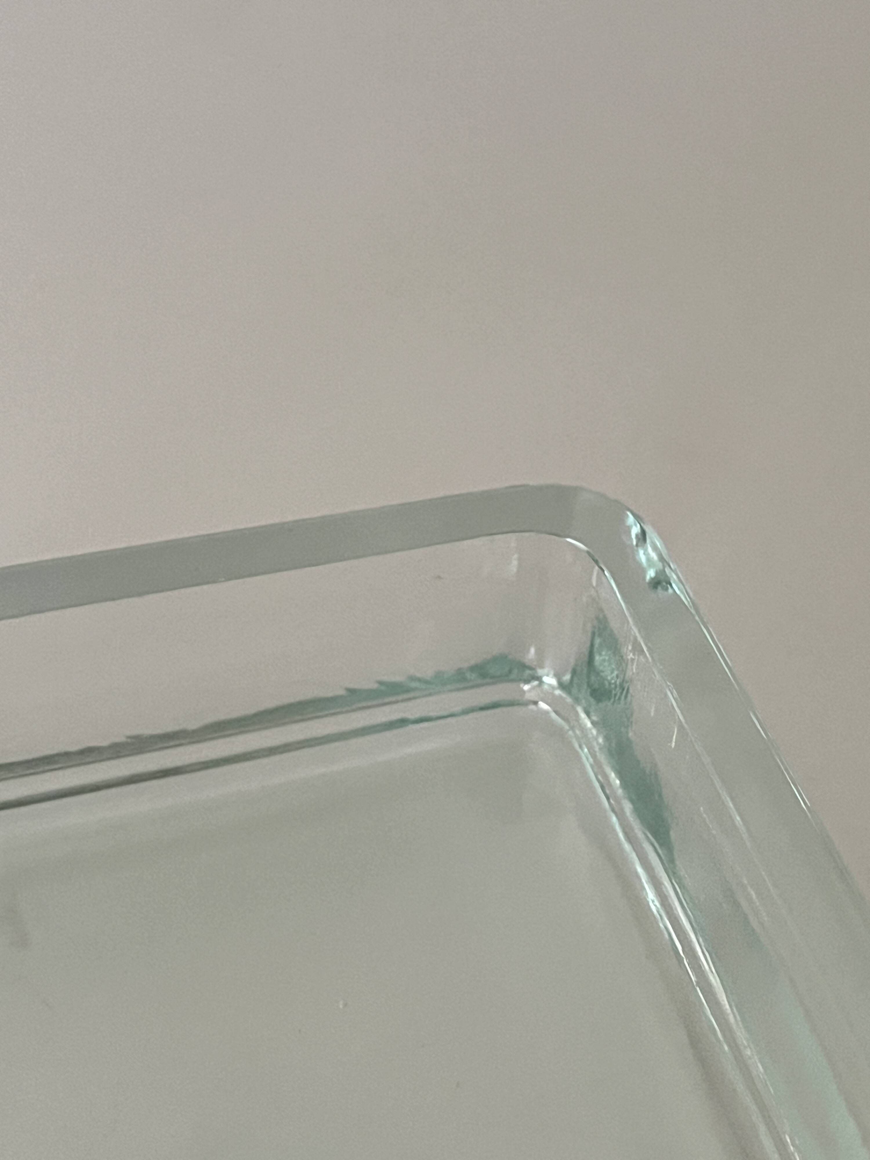 Lumax glass Bauhaus ashtray, 1970