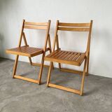 70s beech folding chairs