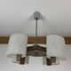 Lustre scandinave perspex et bois, 4 feux