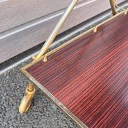 Desserte bar roulante vintage en Formica rouge – Années 50/60