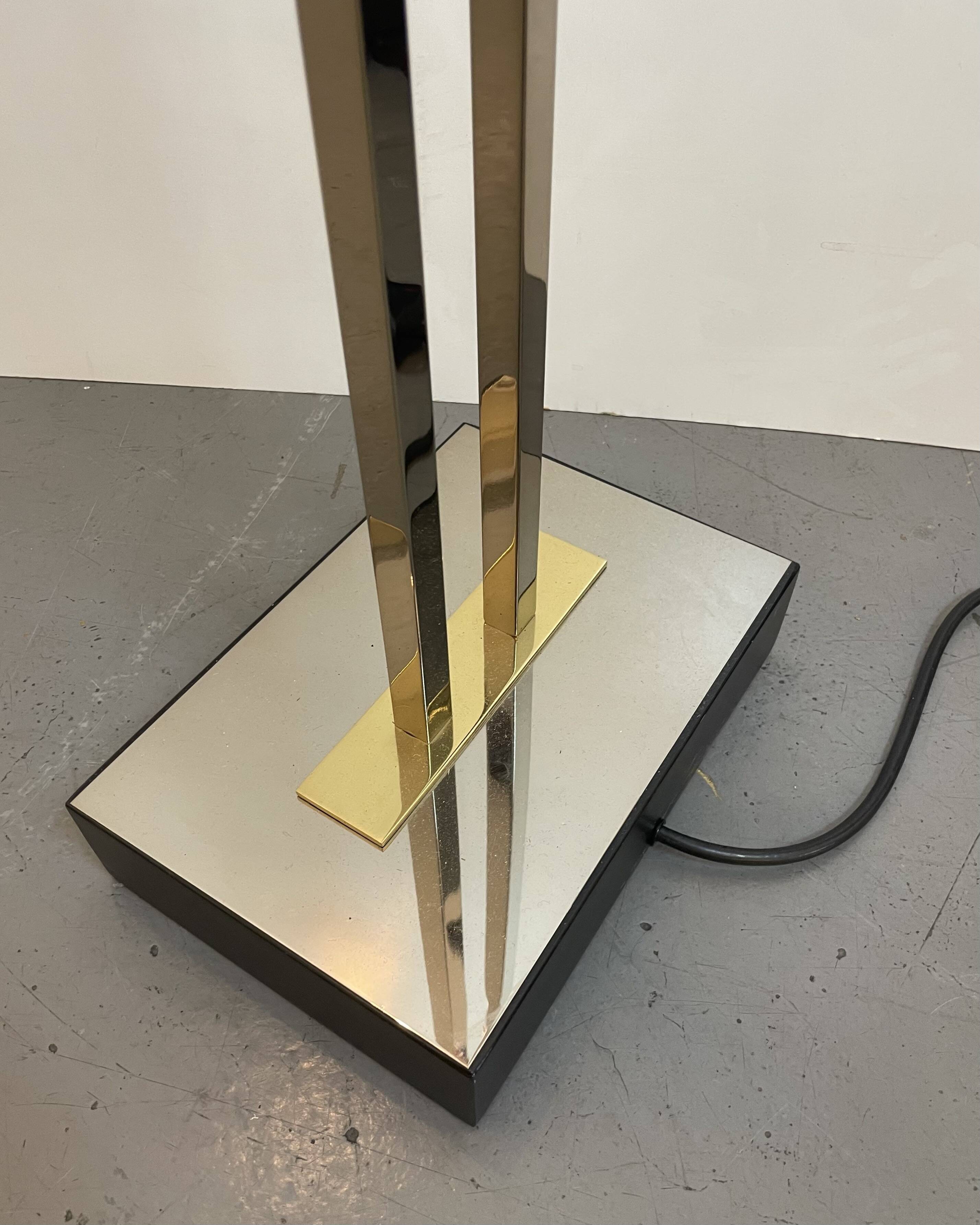Chrome and brass floor lamp by Deknudt Belgium, 1980s