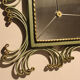 Miroir en plomb avec console en fer forgé laqué en vert pistache et or, Art Déco,