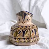 Antique hexagonal carafe in ceramic art from Fes