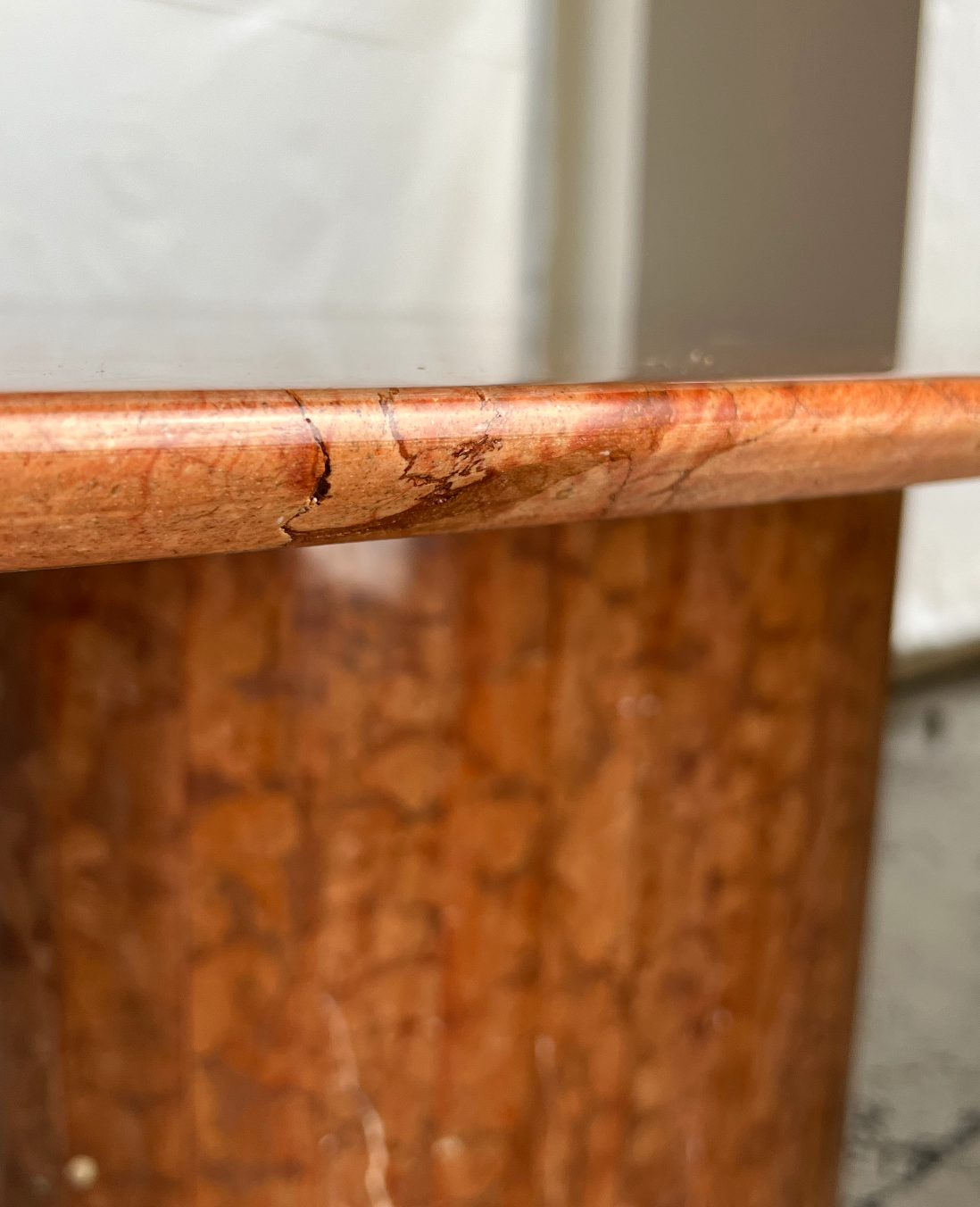 Dining table in vintage alicante red marble