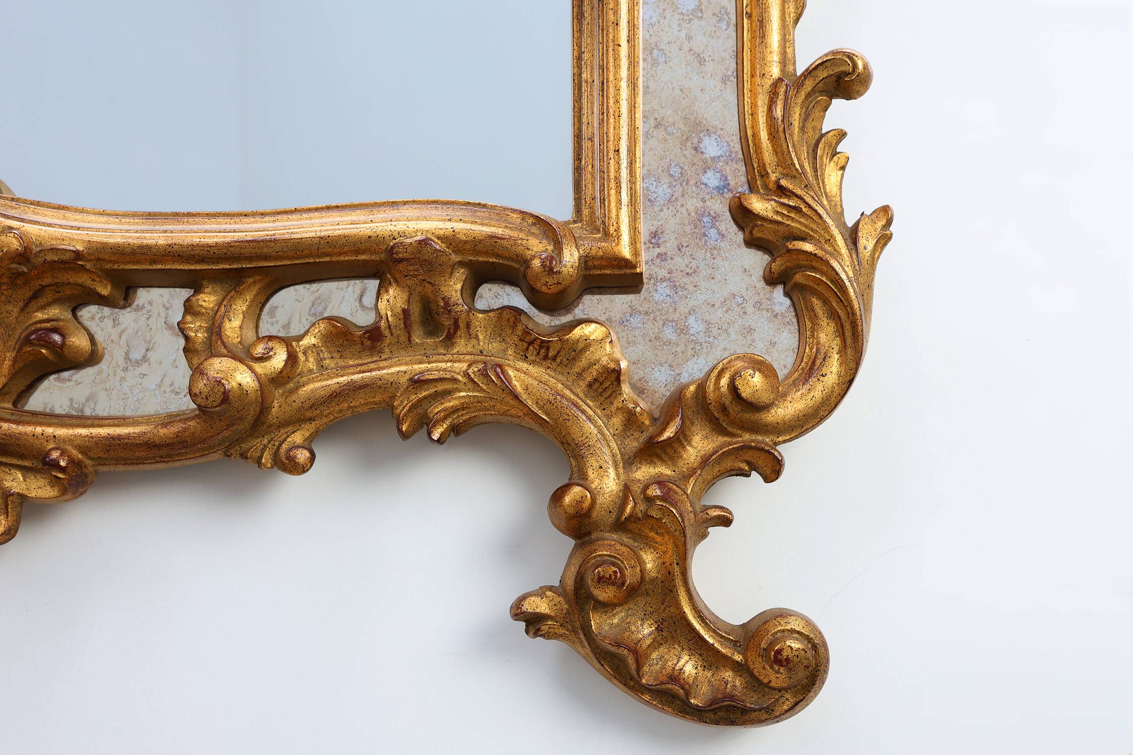 20th century large gilded baroque style mirror by Deknudt, Belgium