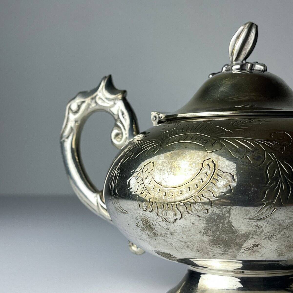 Vintage silver-plated teapot, Italy 1950s