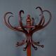 Large curved beech coat rack in the Thonet style – early 20th century