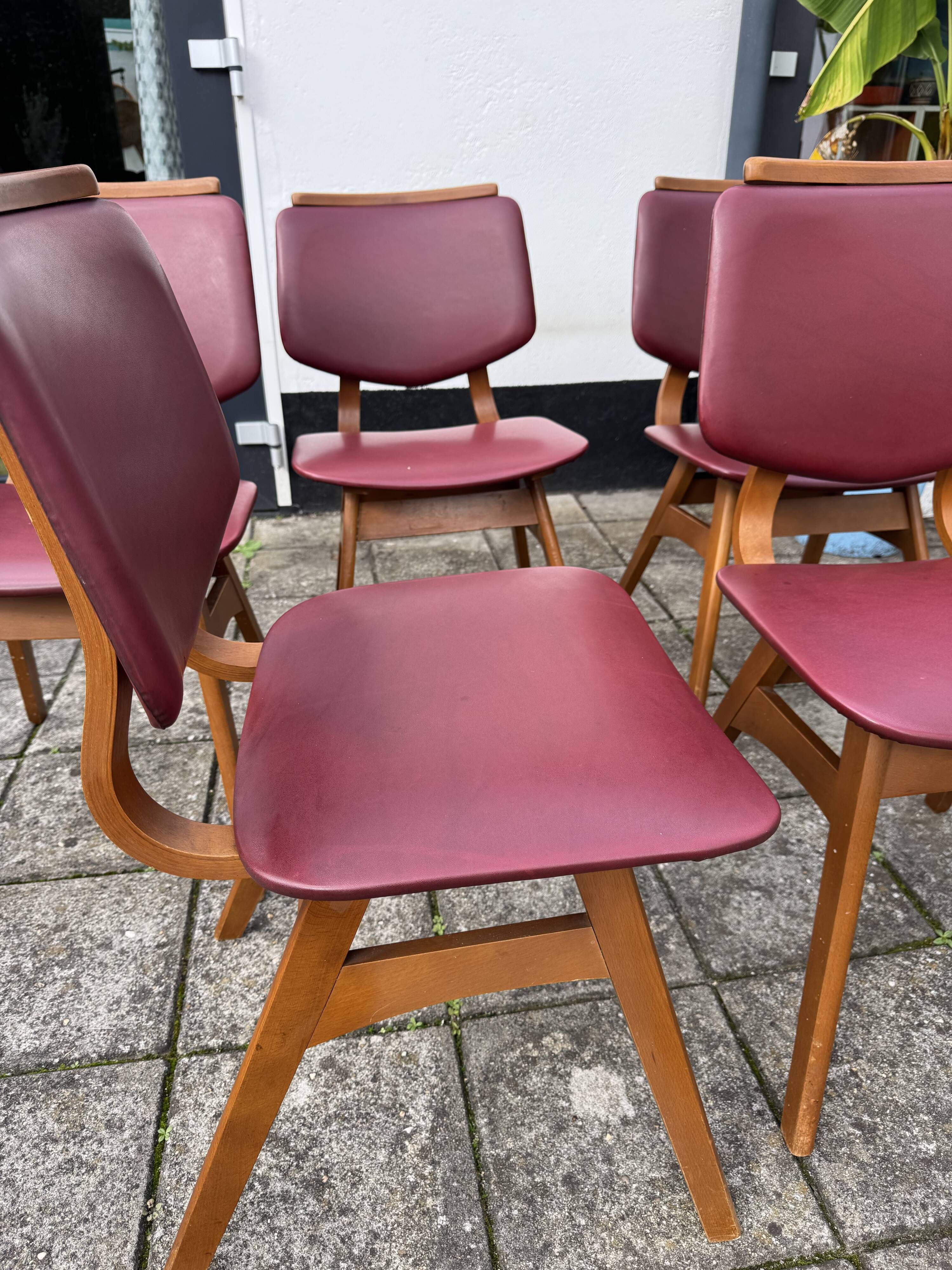 Ensemble de 5 chaises Pynock vintage