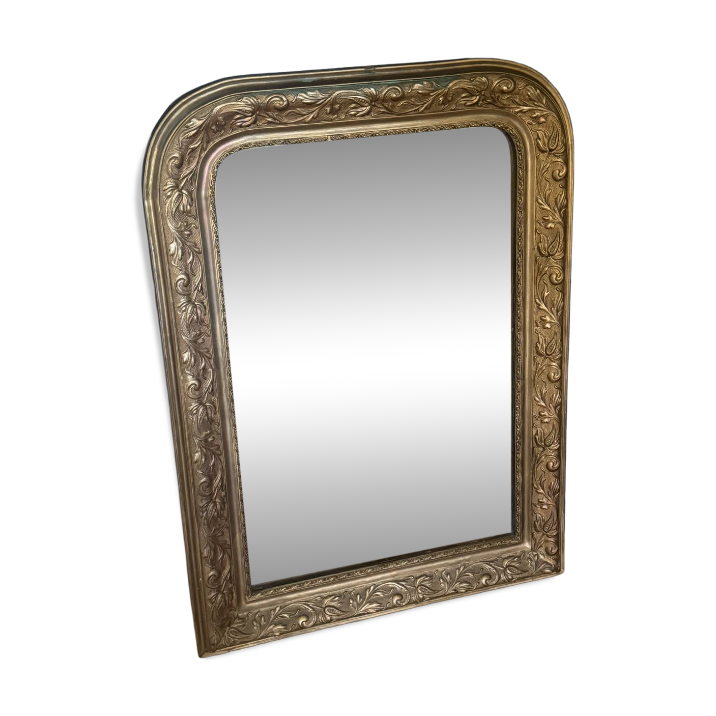 Golden mirror with mouldings