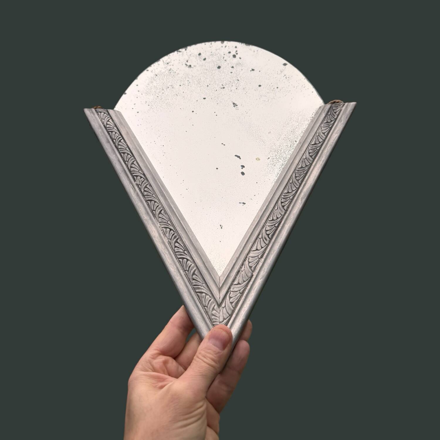 Miroir mural Art Déco demi-lune