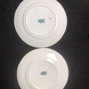 Sarreguemines Dessert Plates: Hand-Painted Chinoiserie Decor, 19th Century