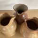 Trio of vintage stoneware jug vases