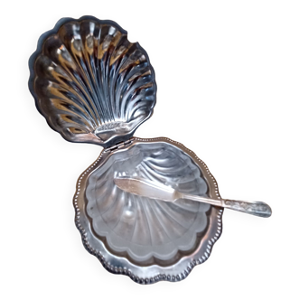 Butter dish Stainless steel shell and glass