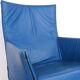 Montis Charly blue leather arm chair, 1980s