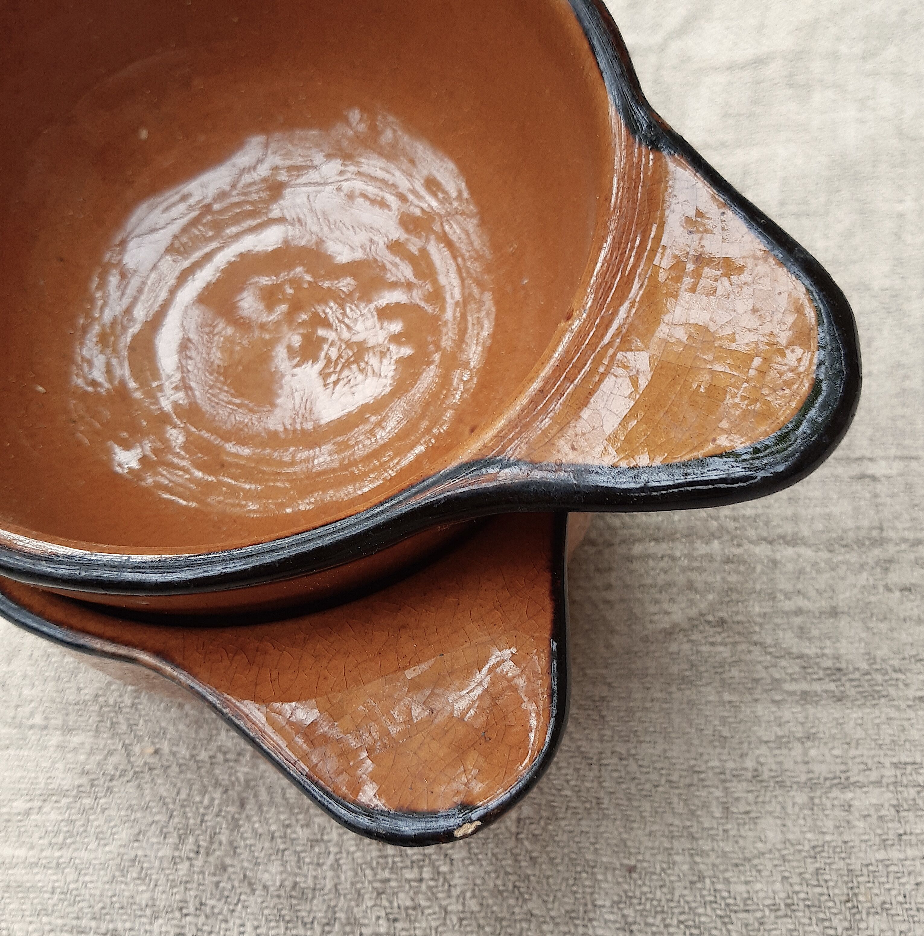 Pair of terracotta ear bowls