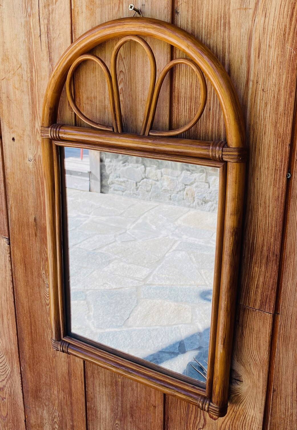 Vintage rattan mirror