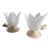 Vintage tulip glass flower lamp