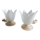 Vintage tulip glass flower lamp
