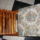 Rests wooden feet and folding tapestry