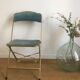 Chaise pliante vintage Chaisor en velours bleu