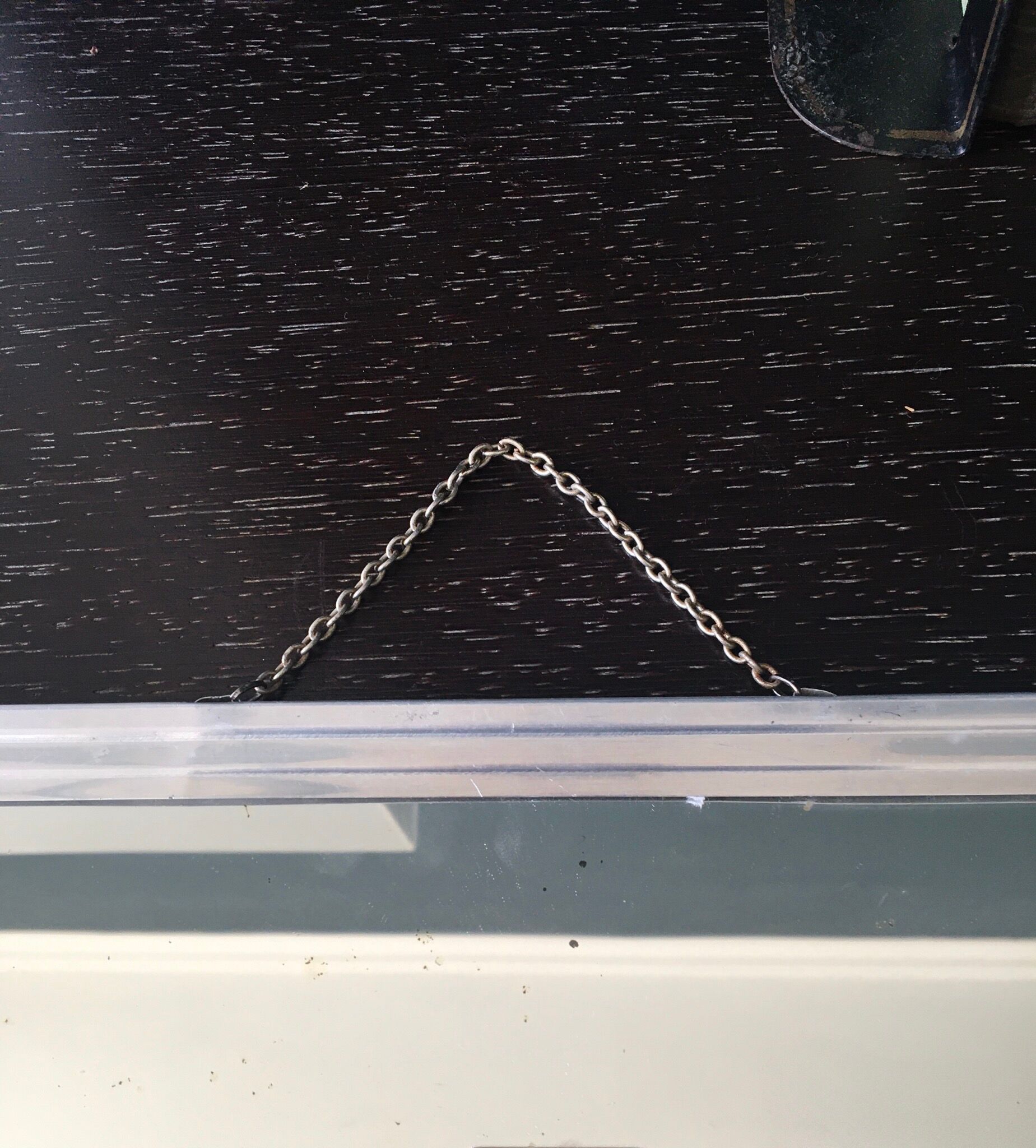 Metal mirror to hang, 50s/60s - 24x38cm