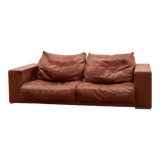 Vintage sofa gognac color model budapest design by paola navone by baxter.