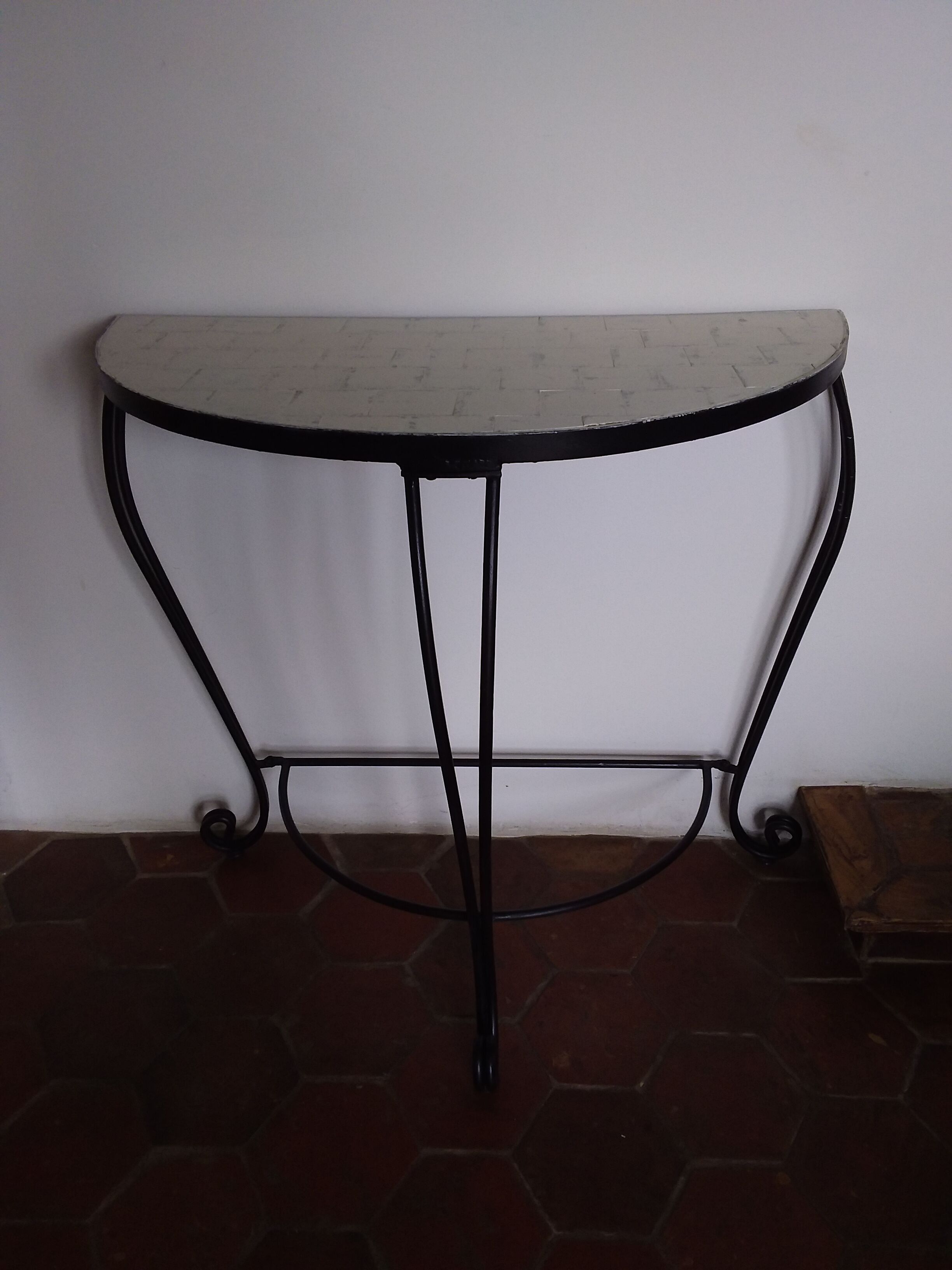 Wrought iron feet console