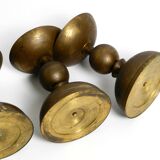 4 rare large heavy Mid Century brass candlesticks from a Bavarian church