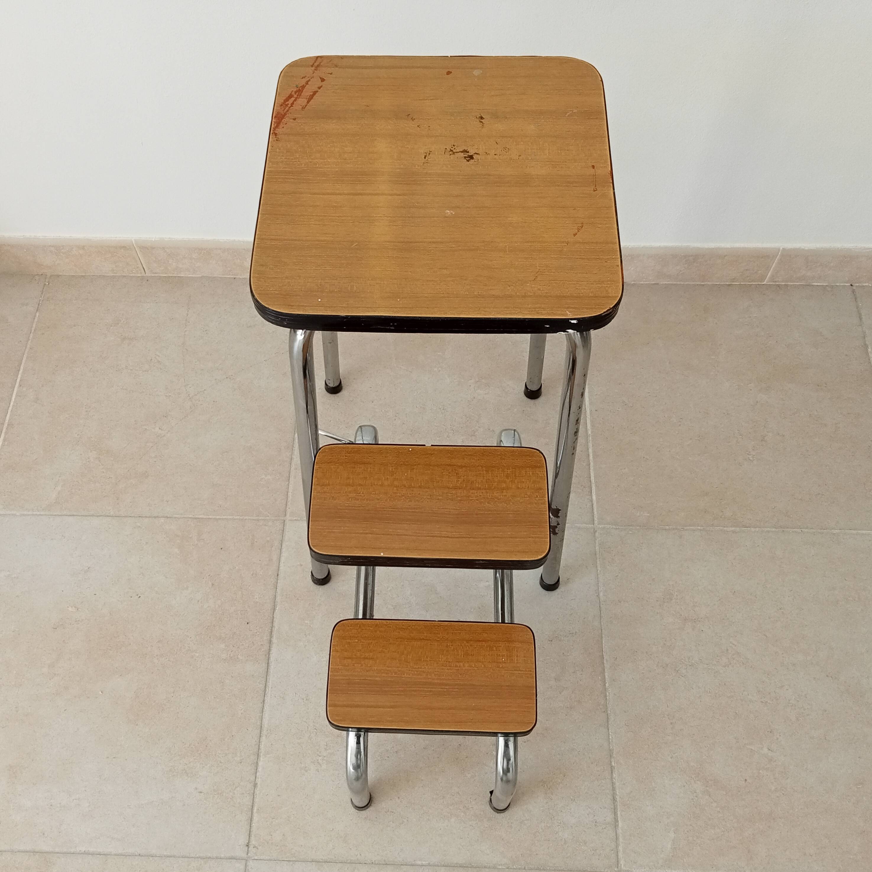 Vintage formica stepladder stool from the 70s/80s