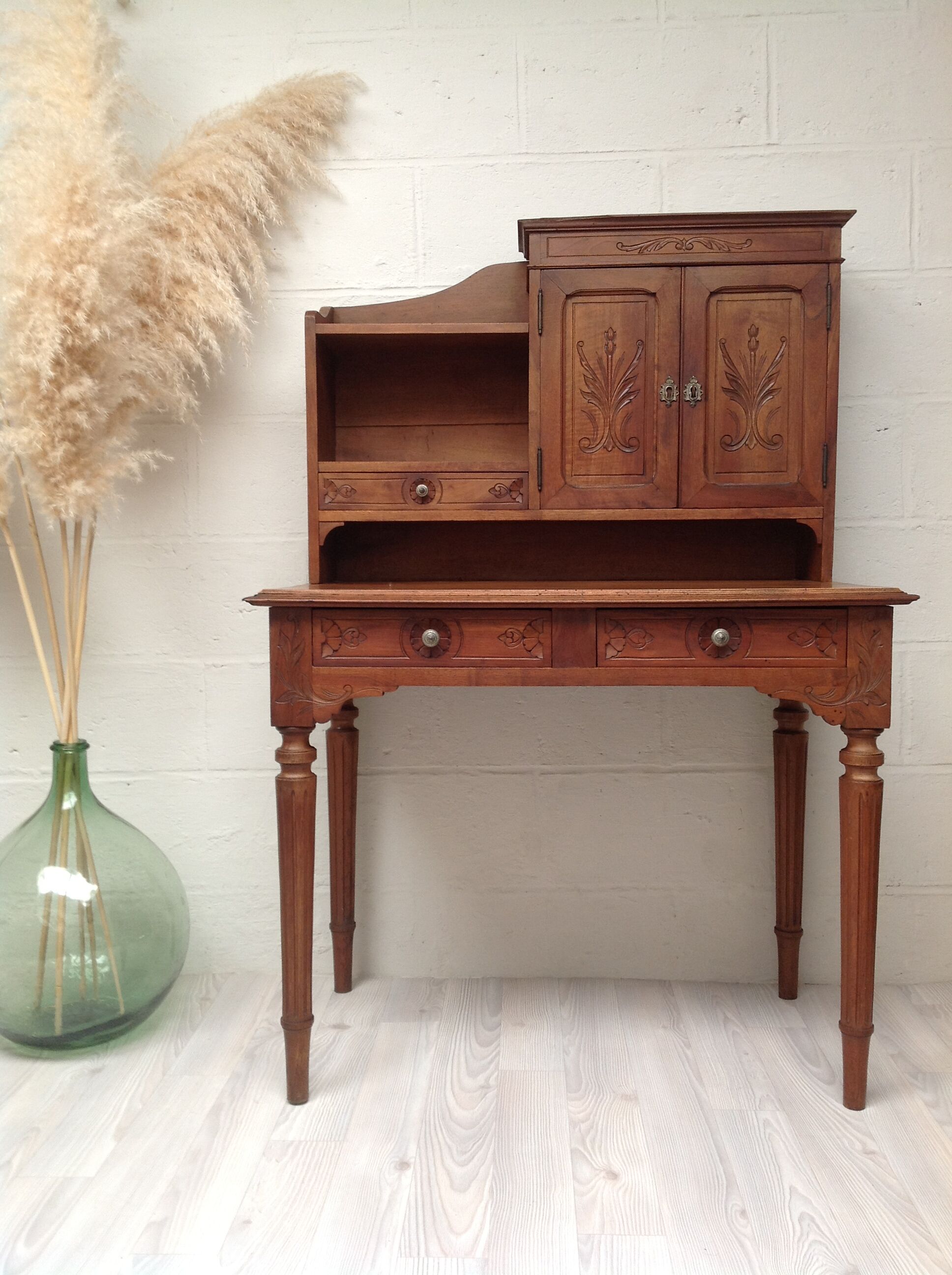 Secretary carved wood