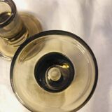 smoked glass candle holders