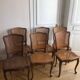 Set of 6 Louis XV chairs Cherry and canework