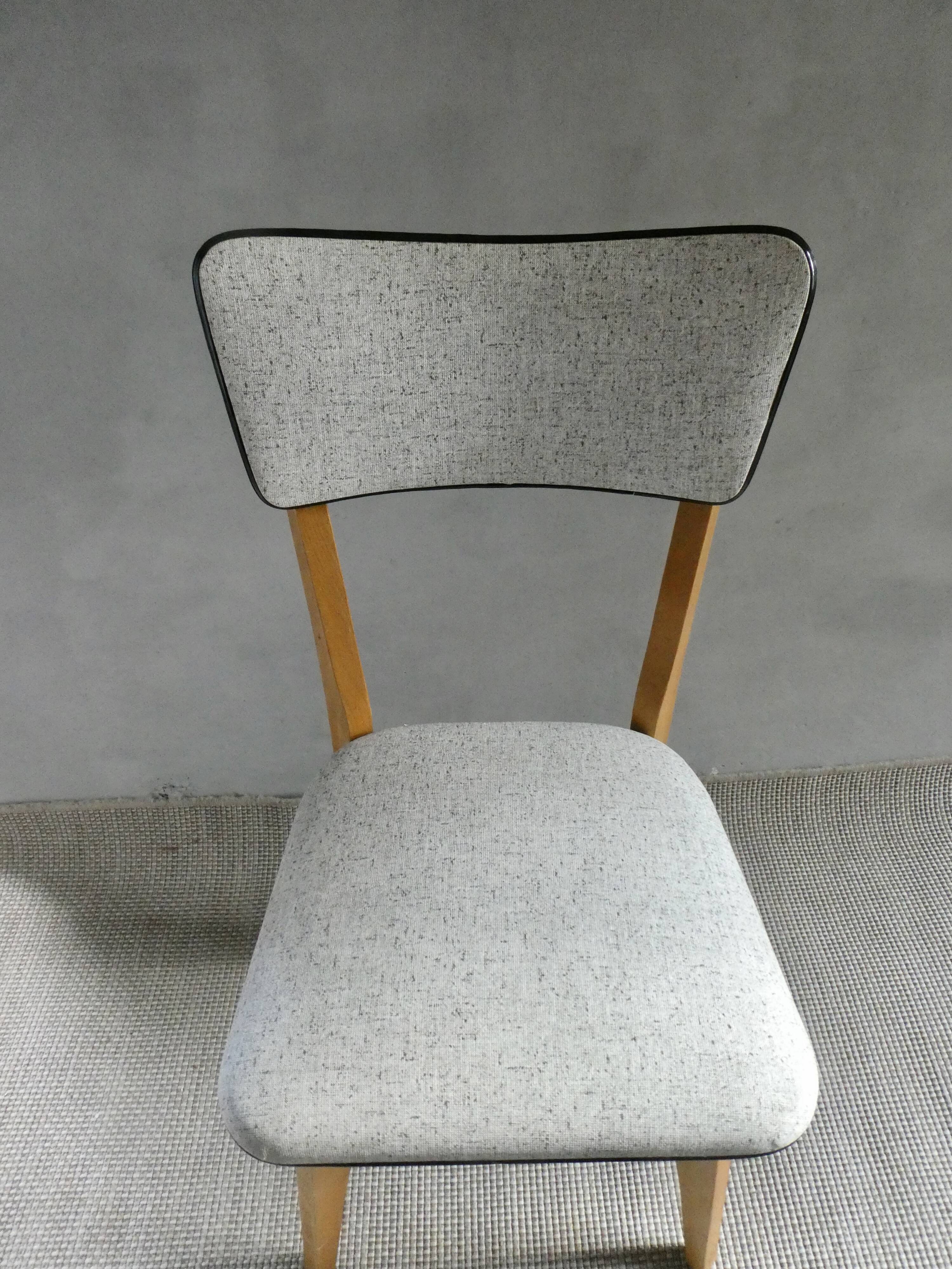 60s bistro chair, in wood and imitation leather