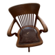 Fauteuil de bureau en bois et cuir