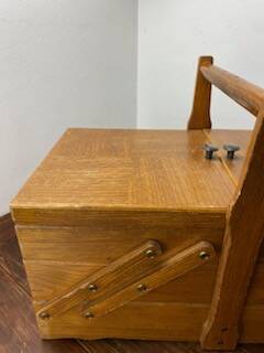 Wooden sewing box