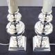 Elegant silverplate pair of bedside lamps, Italy 1970s