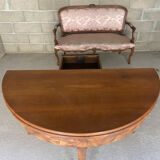 Antique table in folding round walnut