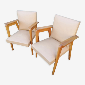 Paire de fauteuils vintage, années 50