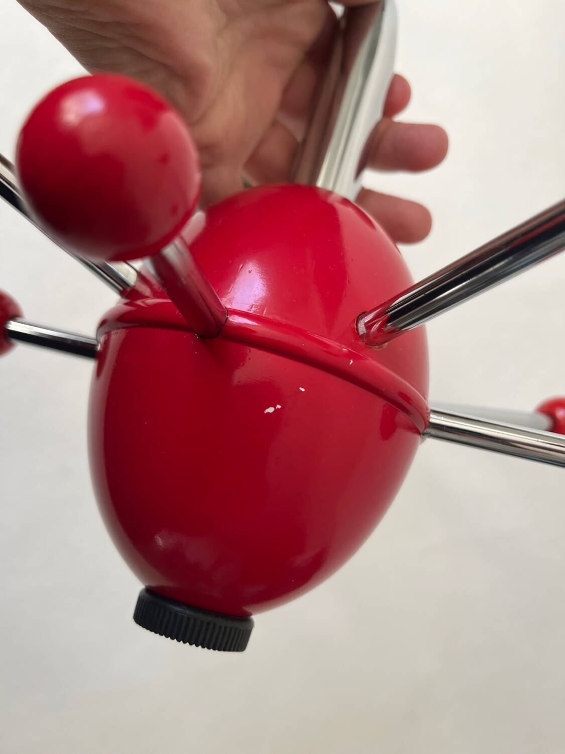 Vintage red Sputnik coat rack