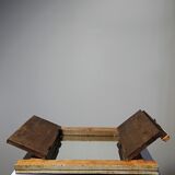 Mirror window Rajasthan in hand-painted bone decor with an ancient horseman from the early 20th century.