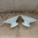 2 white porcelain fruit bowls