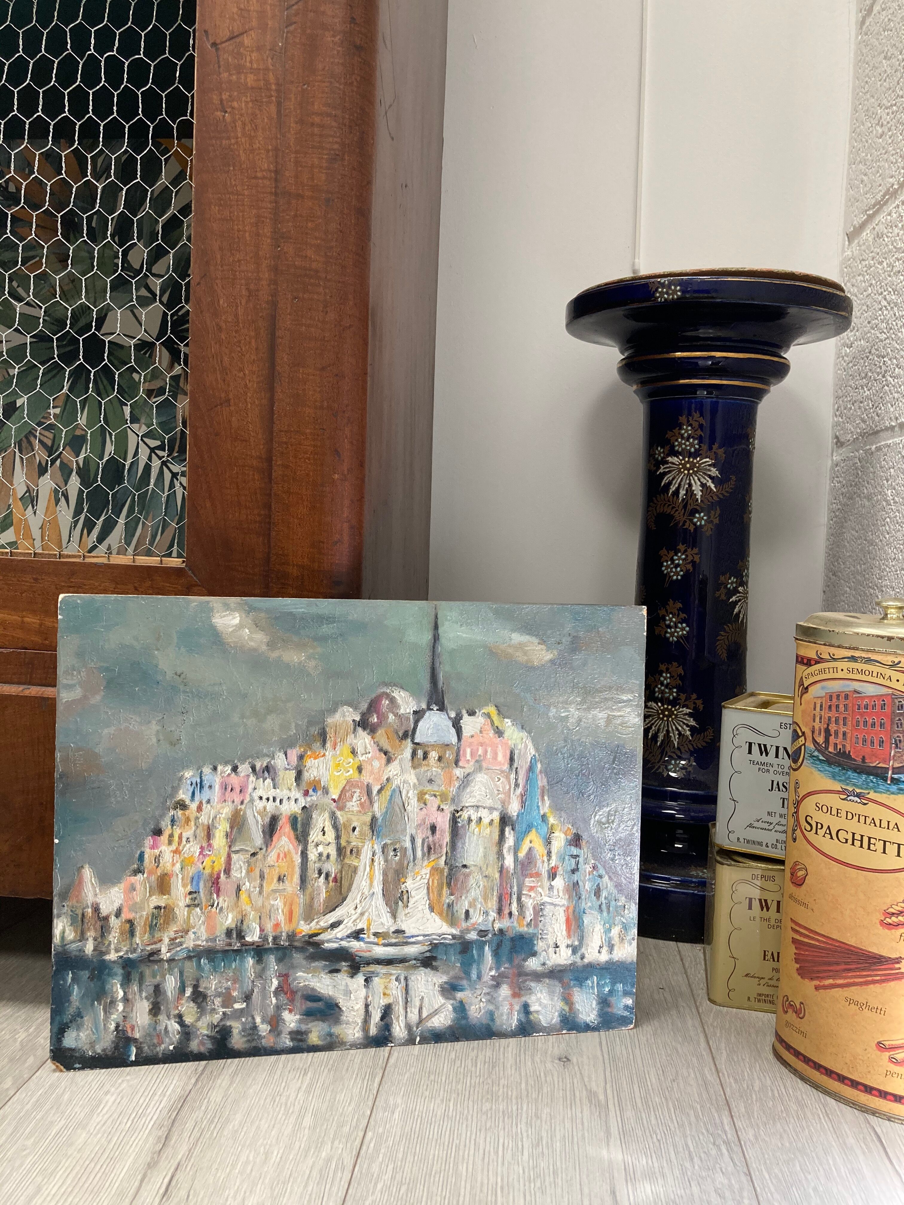 Huile sur panneau vintage