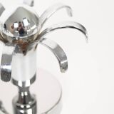 Pair of 1980s chrome metal space age wall lamps