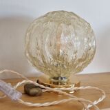 Textured Cast Amber Globe Lamp