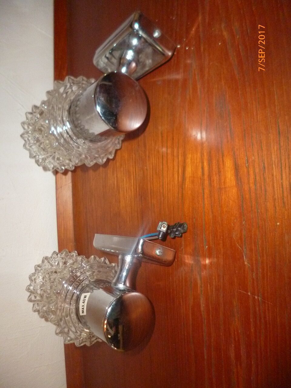 Pair of sconces glass chrome of the years 60/70