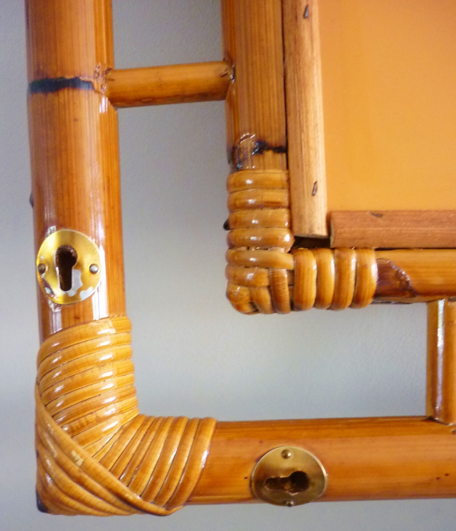 Bamboo mirror, openwork, vintage