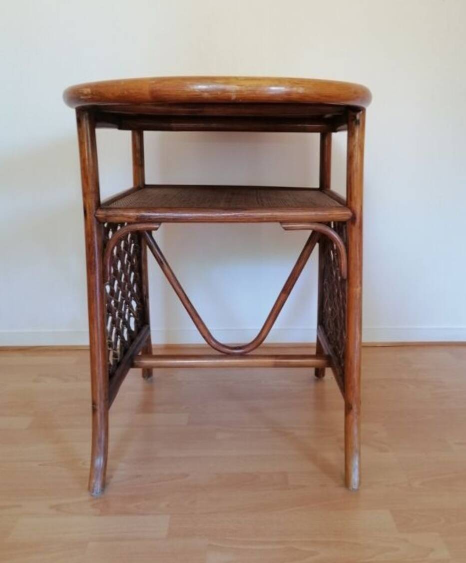 Salon de jardin en rotin console et deux fauteuils