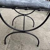 Set of 4 wrought iron chairs with seat cushions
