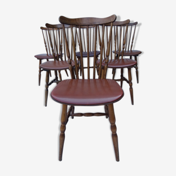 Series of 6 chairs Baumann model Menuet