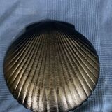 Black serving dish shape of vintage scallop shell
